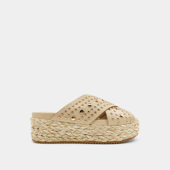 SHUSHOP Women's Beige Kaia Platform Sandals Size 8 NWT - Picture 1 of 13